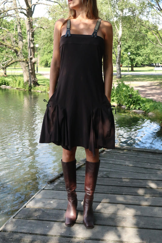 Brown Suspender Dress