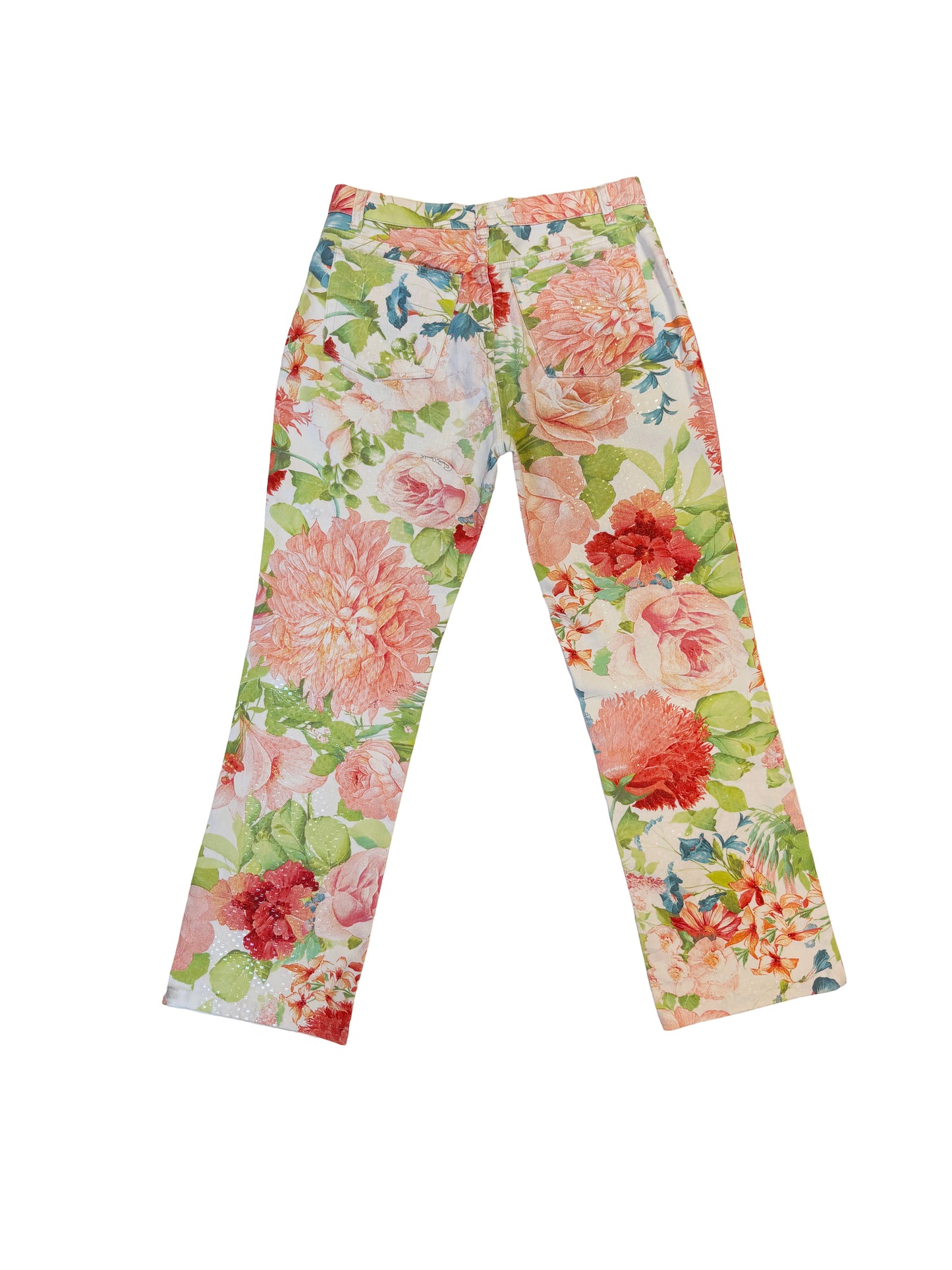 Shiny Vintage Floral Jeans