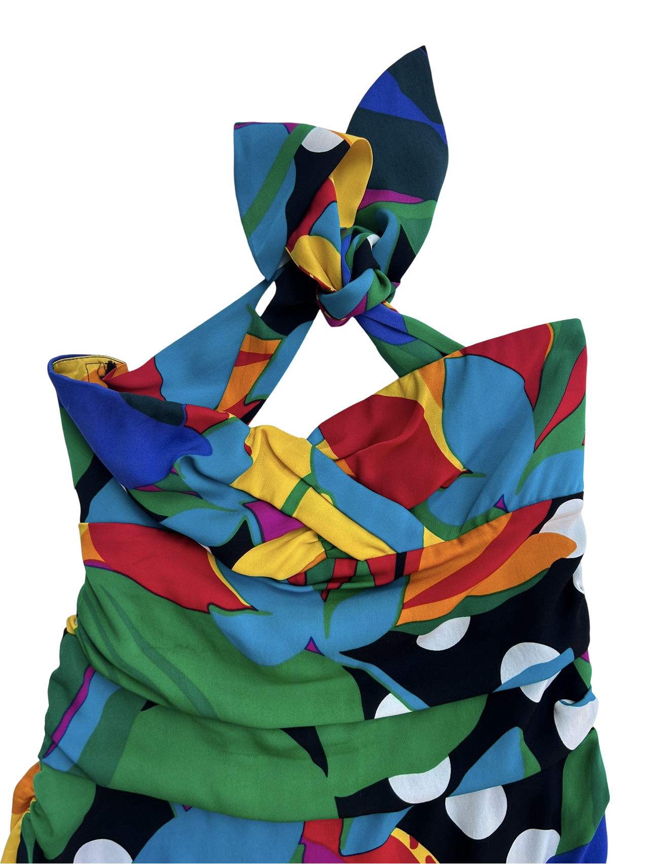 2010 Tropical Dot Strapless Dress