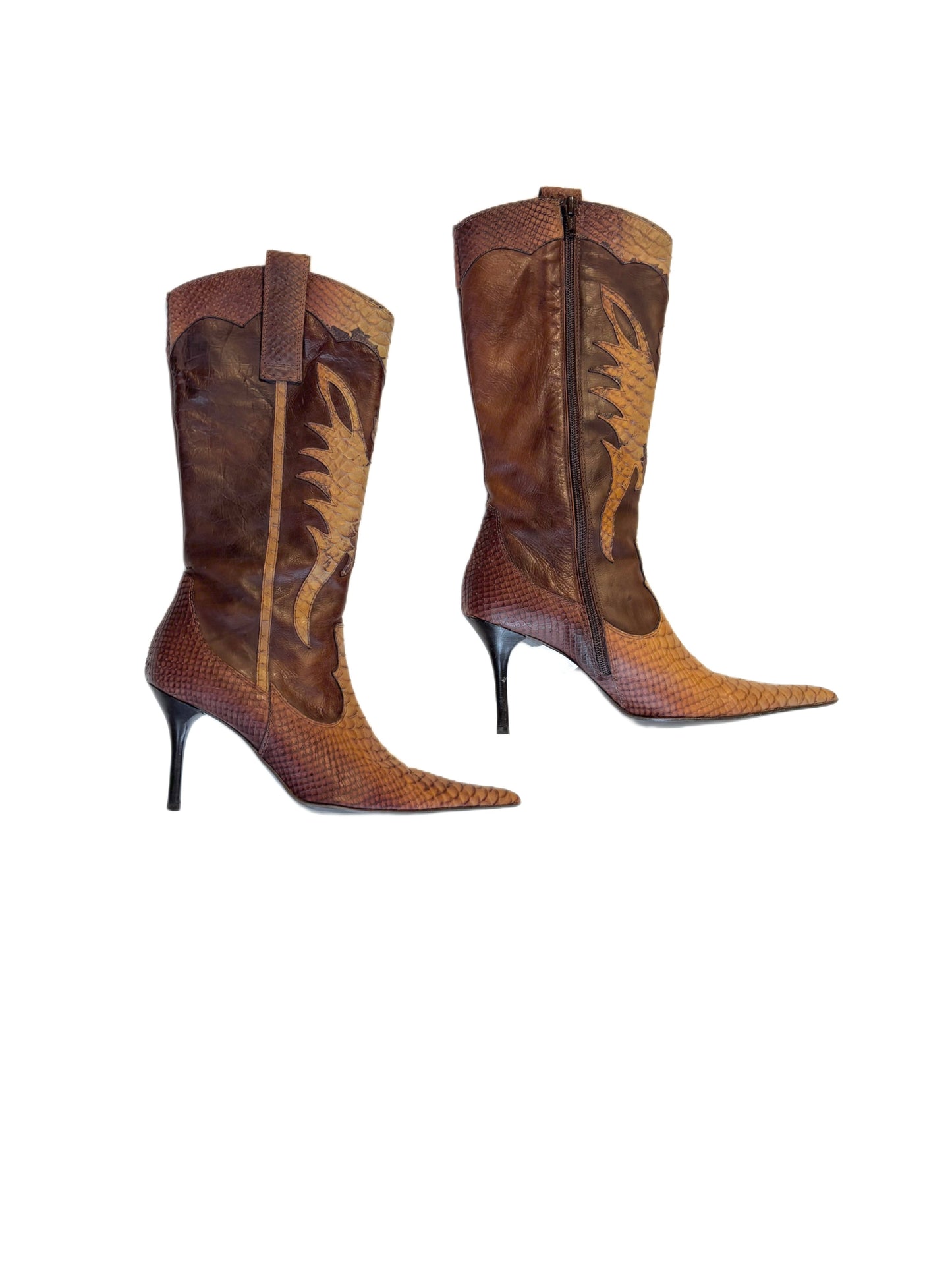 Brown Leather Cowboy Boots