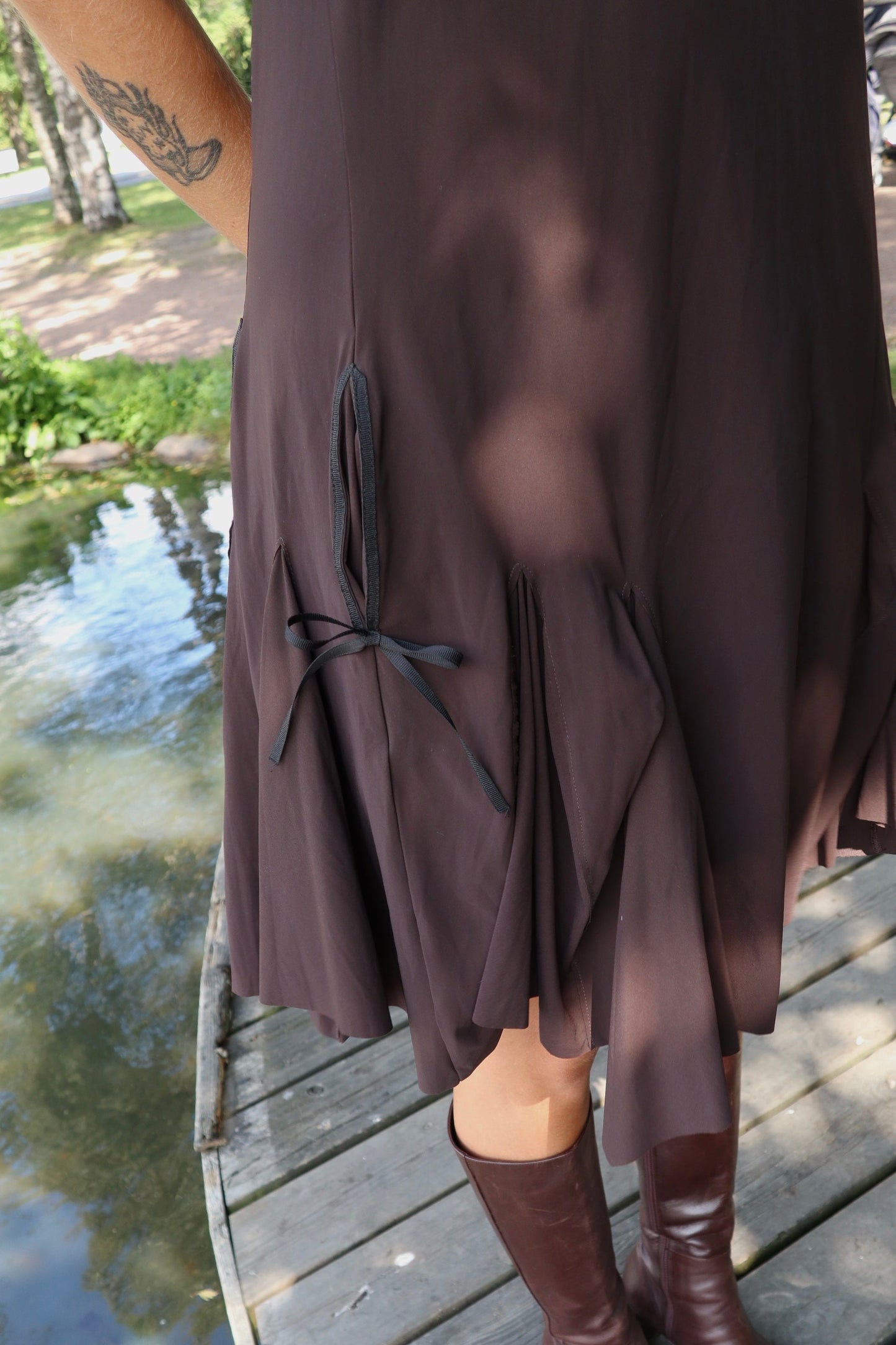 Brown Suspender Dress