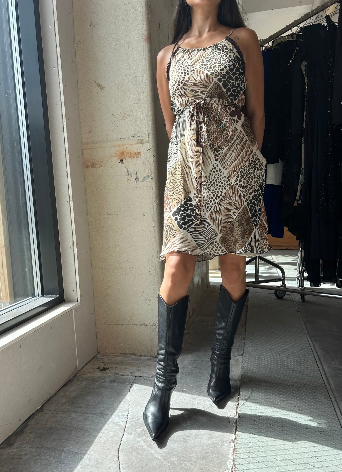 Animal Print Silk Dress