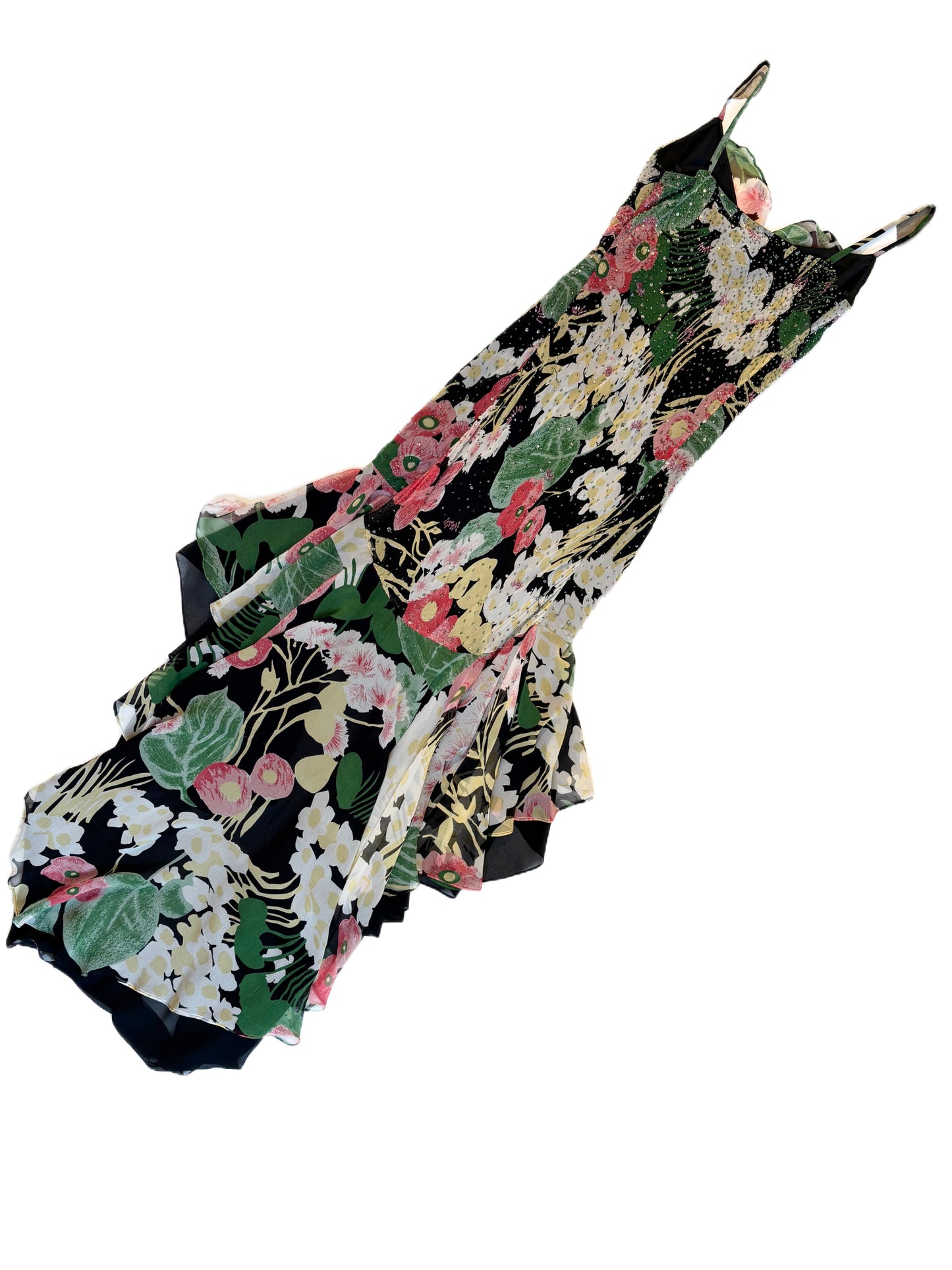 Beaded Vintage Silk Mermaid Dress