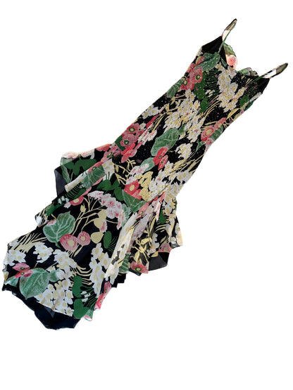 Beaded Vintage Silk Mermaid Dress