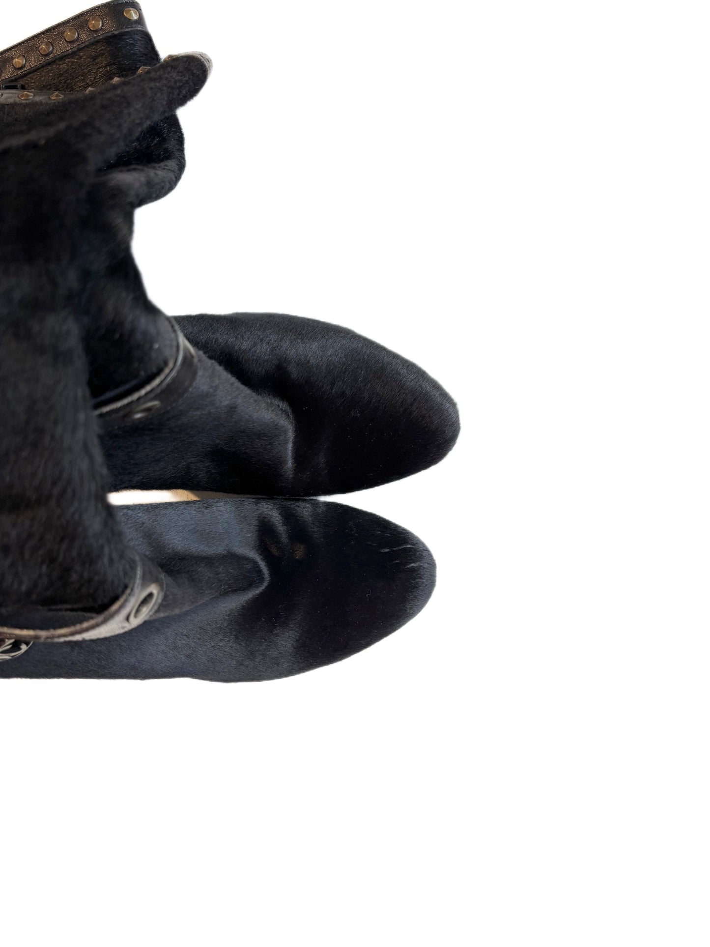 Studded Ponyhair Boots