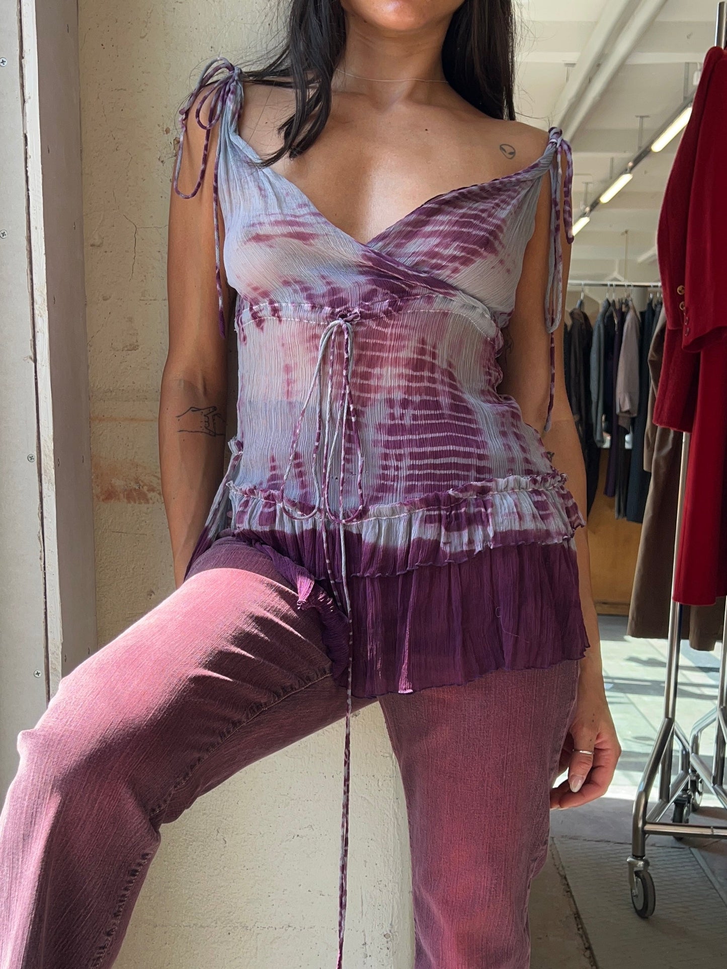 Tie-Dye Silk Top
