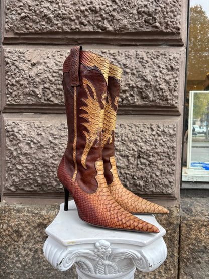 Brown Leather Cowboy Boots