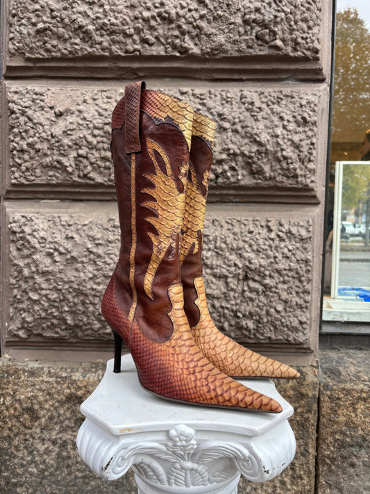 Brown Leather Cowboy Boots