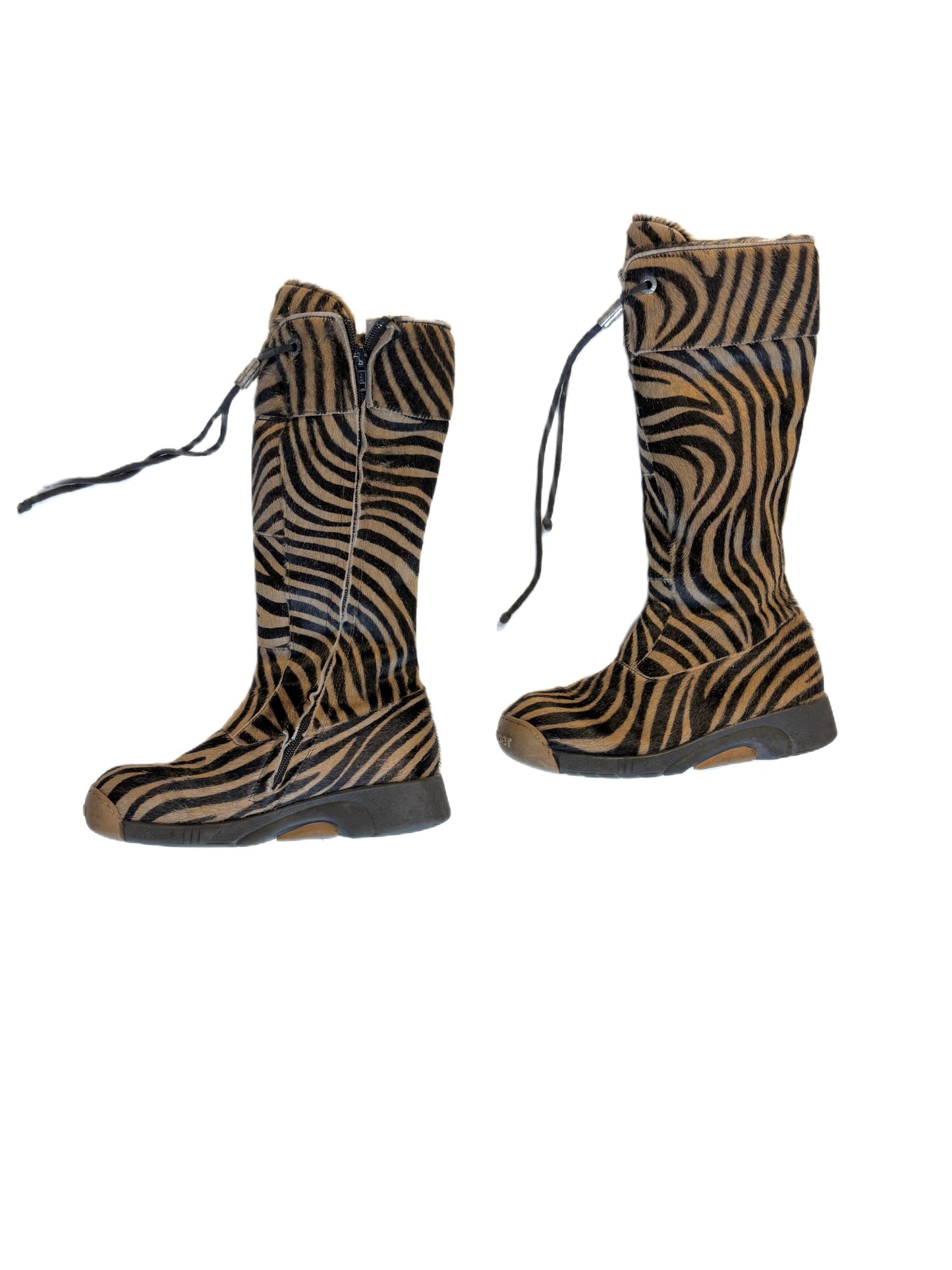 Bumper Zebra Print Knee-High Boots