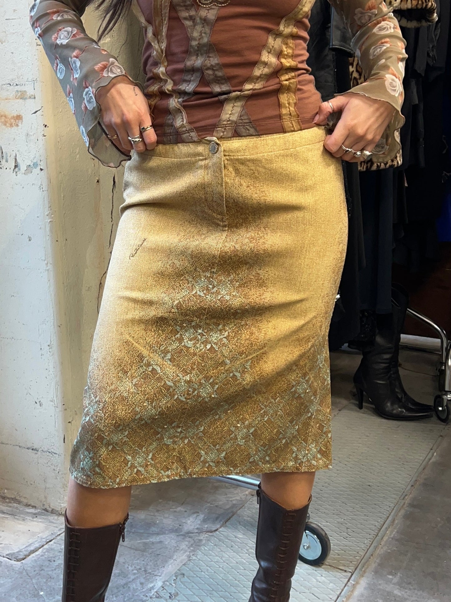 Golden Midi Skirt
