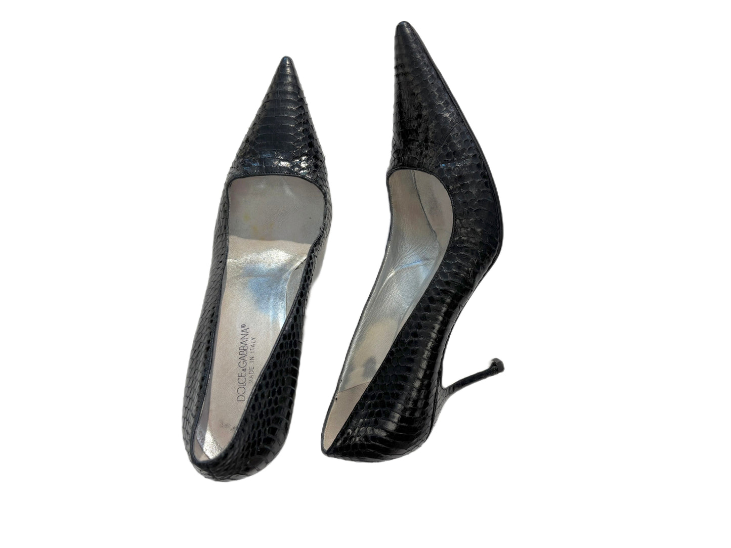 Black Snakeskin Pumps