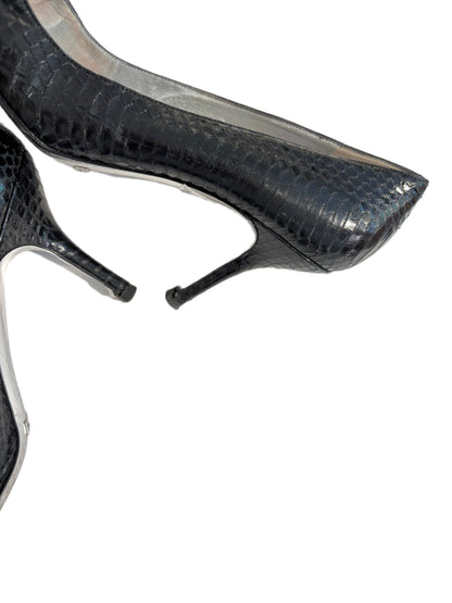Black Snakeskin Pumps