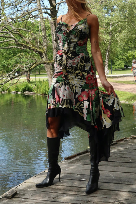 Beaded Vintage Silk Mermaid Dress