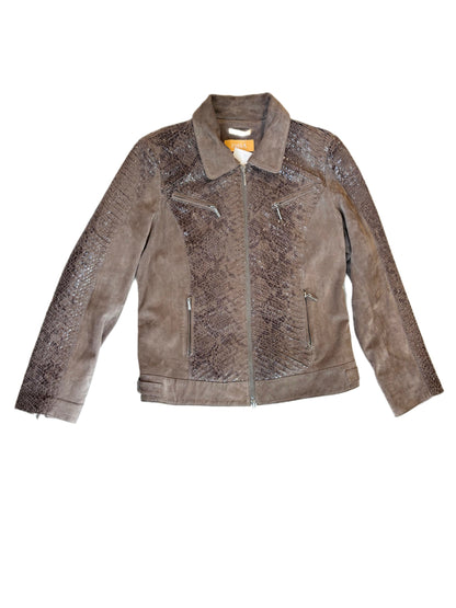 Brown Snakeskin Leather Jacket
