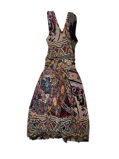 Printed Mesh Midi Dress