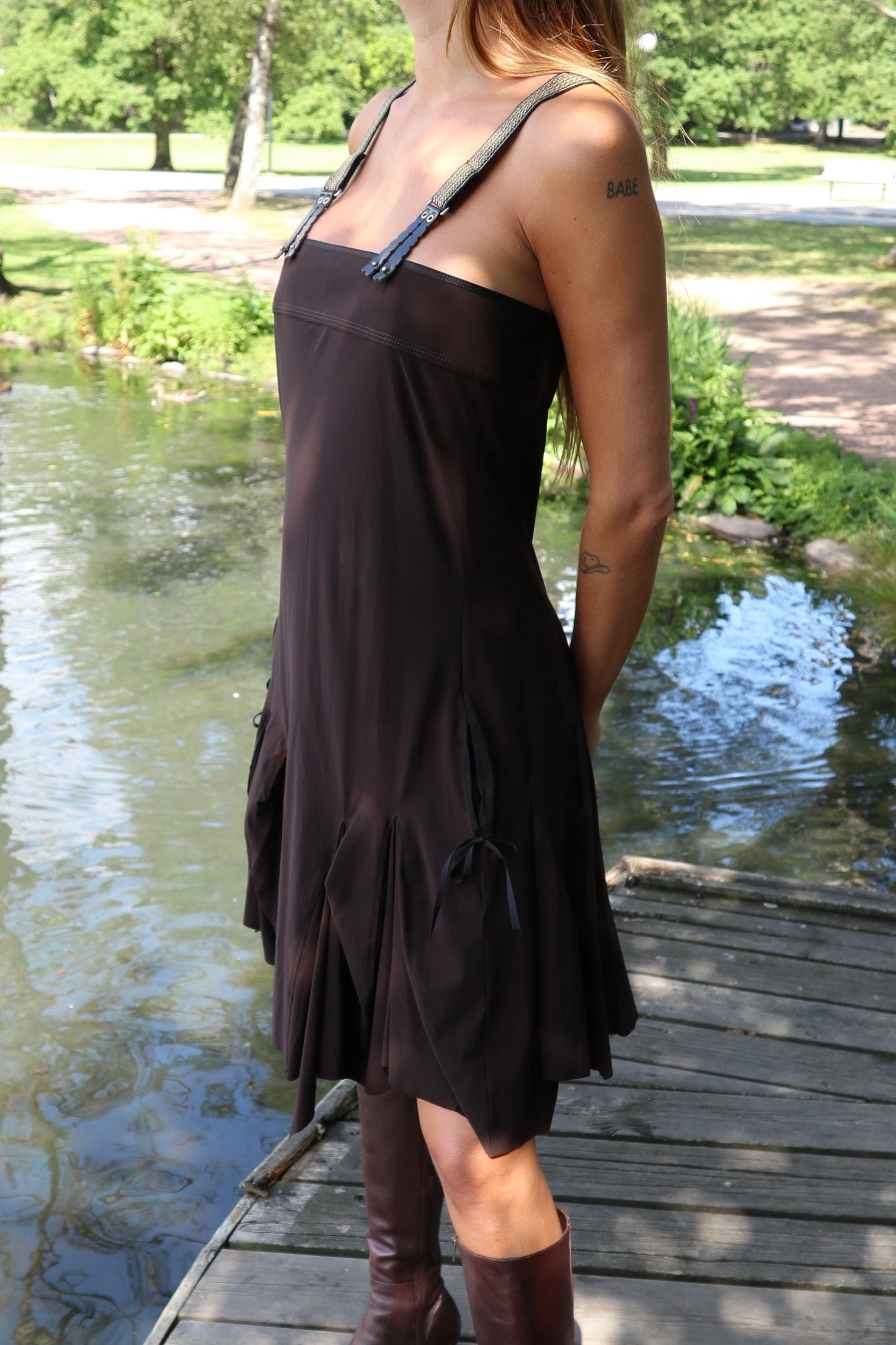 Brown Suspender Dress