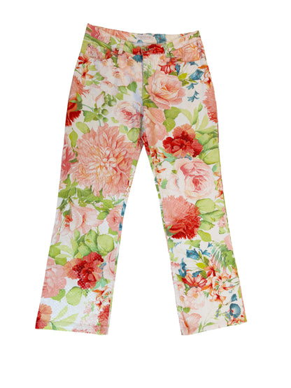 Shiny Vintage Floral Jeans