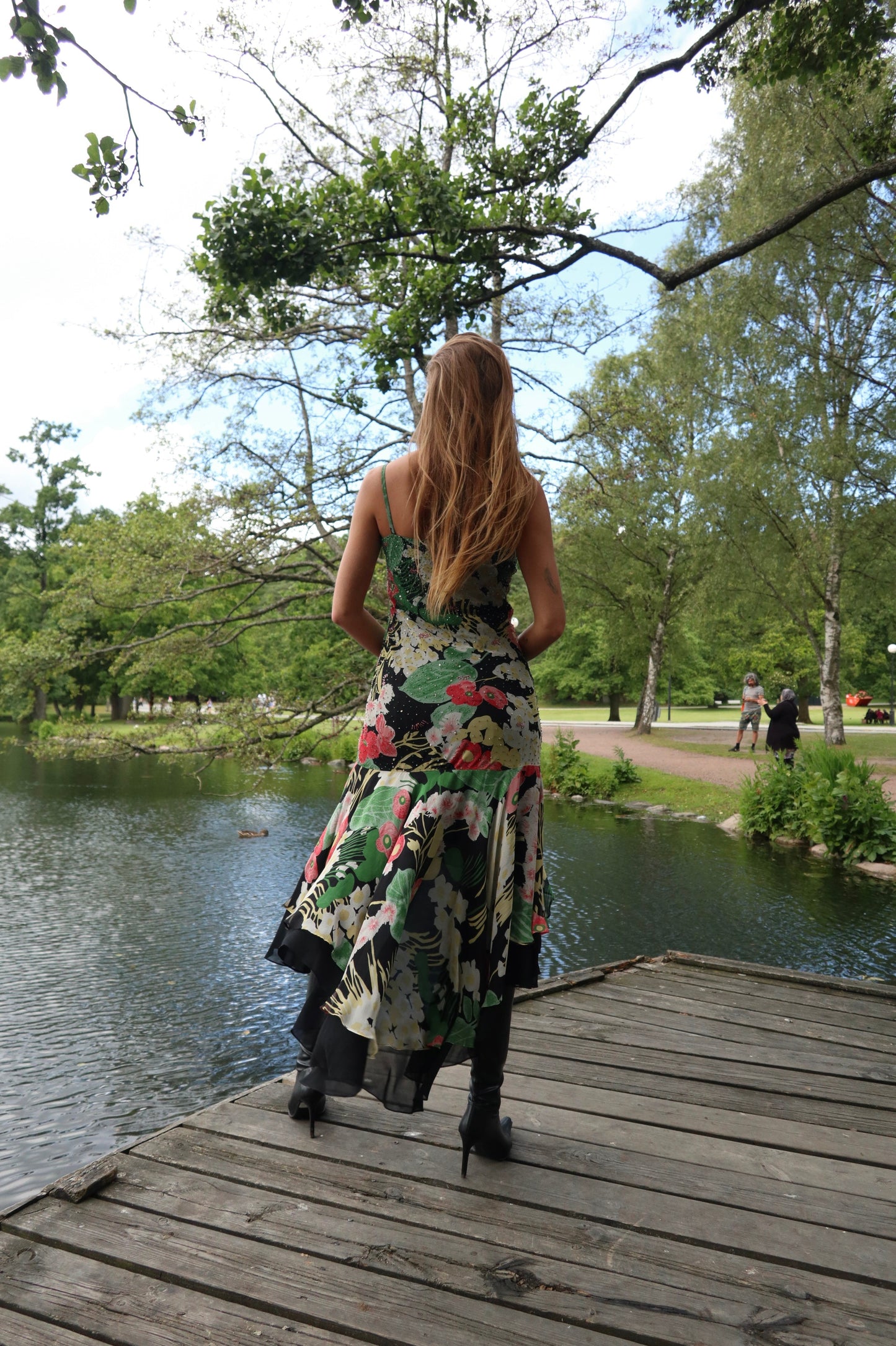 Beaded Vintage Silk Mermaid Dress