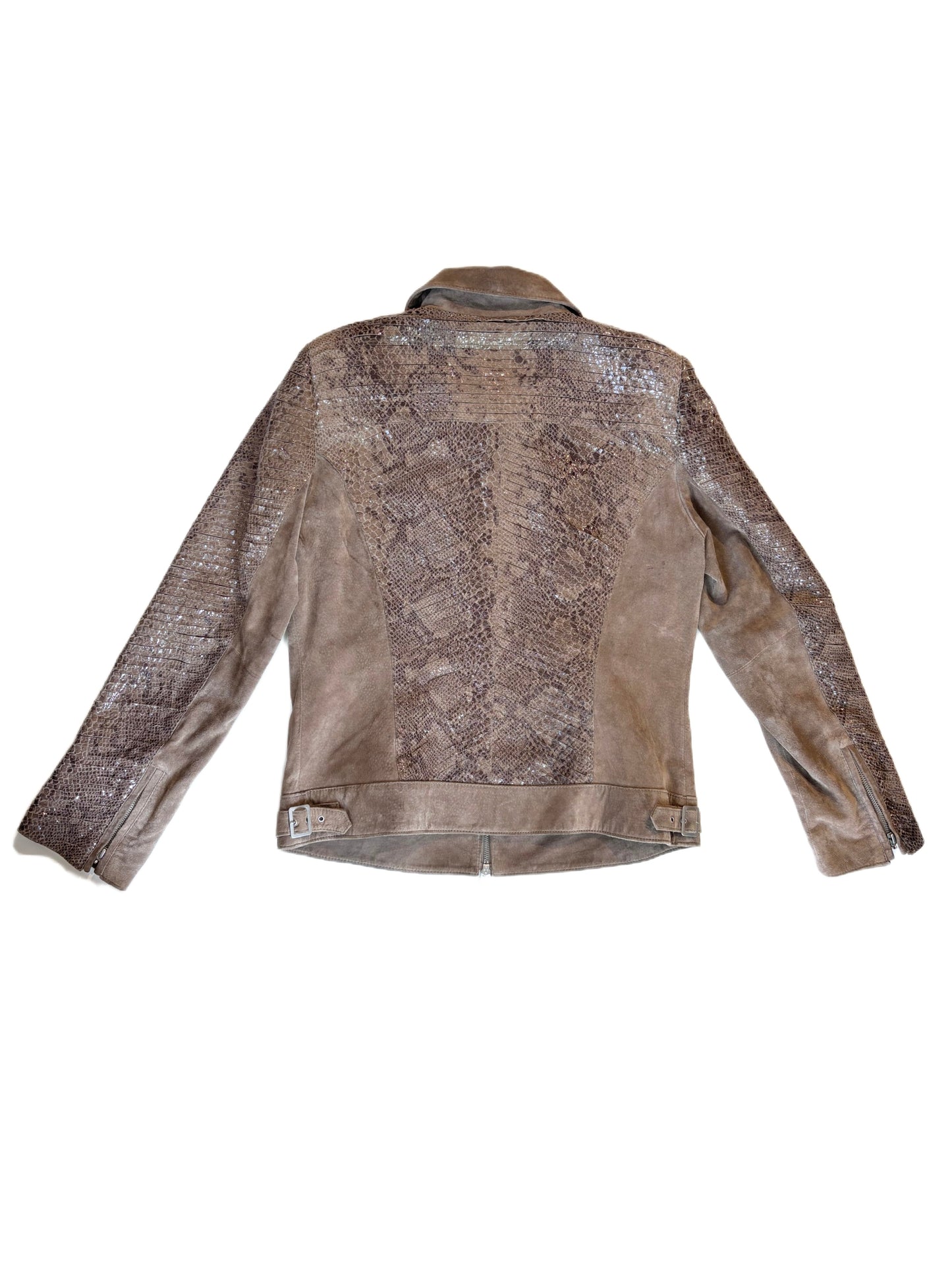 Brown Snakeskin Leather Jacket