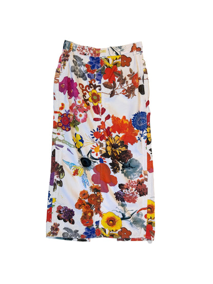 Jeans Floral Midi Skirt