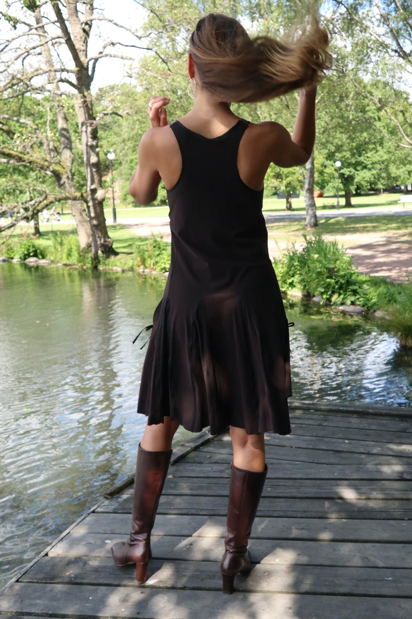 Brown Suspender Dress
