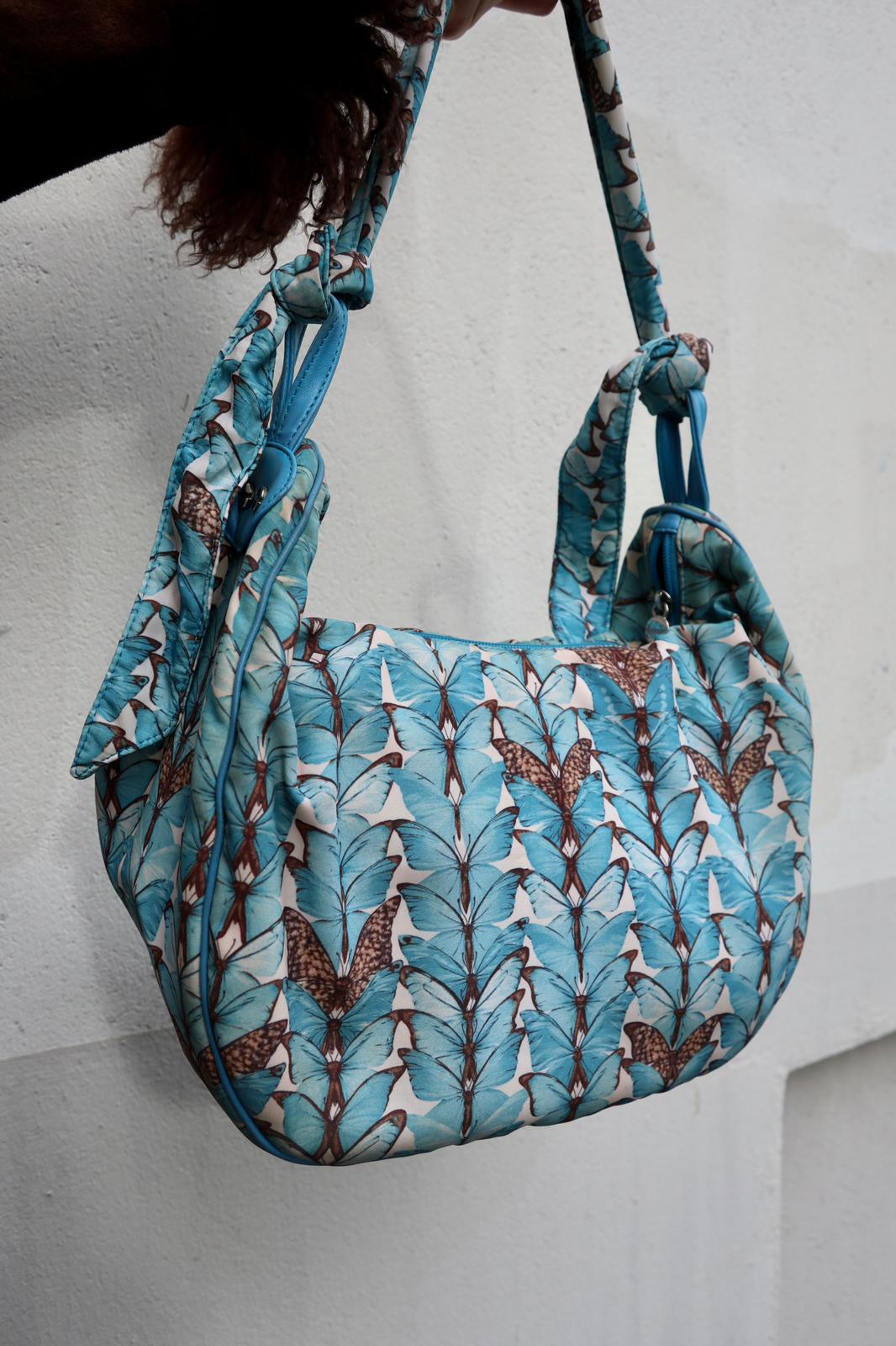 Aqua Blue Butterfly City Bag