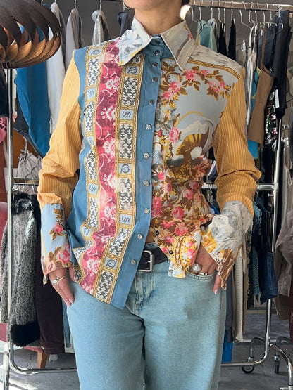 Patchwork Print Shirt