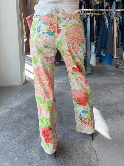 Shiny Vintage Floral Jeans